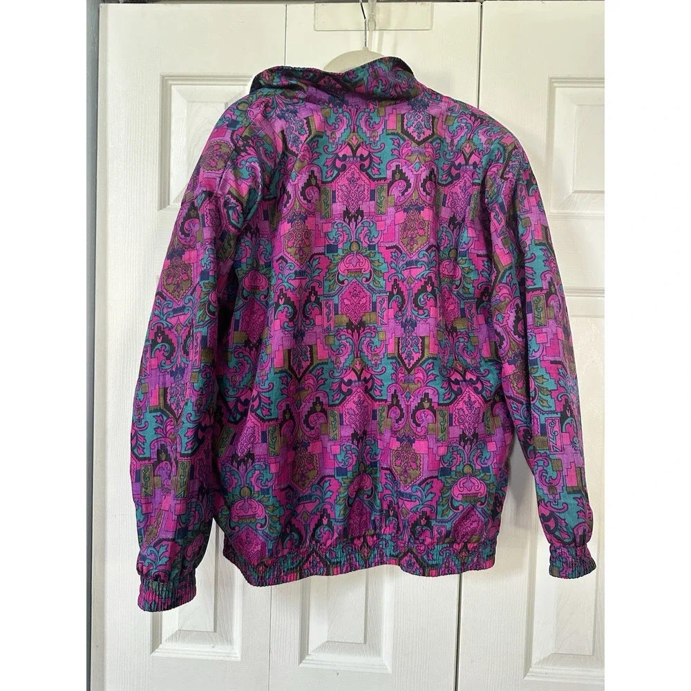 Vtg 90s Lavon Windbreaker Jacket Colorful Sz. Medium